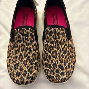 Skechers Women's Go Walk Leopard Slip-On Sneakers